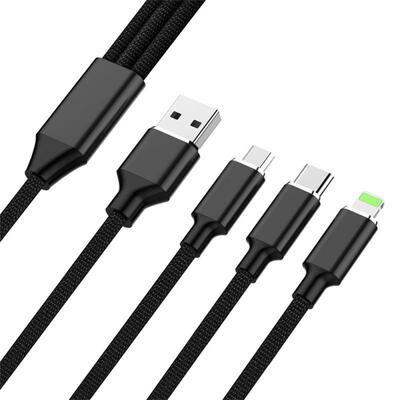 3-in-1 Braided Charging Cord Lightning Type-C Micro USB Charger And Syncing Cable-12m
3-in-1 Braided Charging Cord Lightning Type-C Micro USB Charger And Syncing Cable-12m