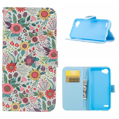 MOONCASE LG Q6 G6 Mini Painted Pattern Leather Case - Wild Chrysanthemum