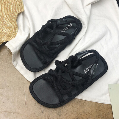 2018INS New Knitted Cross Hemp Rope Joker gladiator sandals Flat Bottom Thick Bottom chic Sandals Womens Summer Womens Shoes
2018INS New Knitted Cross Hemp Rope Joker gladiator sandals Flat Bottom Thick Bottom chic Sandals Womens Summer Womens Shoes