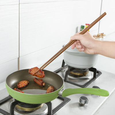 Gobestart Household Tableware Long Fried Wood Chopsticks Noodle Chopsticks 38CM