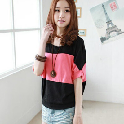 Women Cotton O neck T-shirt Striped Batwing Sleeve Short Sleeve Casual Tee Shirt Female t shirt Top Women
Women Cotton O neck T-shirt Striped Batwing Sleeve Short Sleeve Casual Tee Shirt Female t shirt Top Women