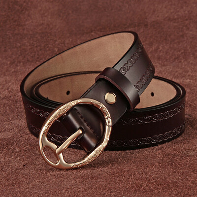 Belt ladies ring retro Korean version of the wild black casual round buckle wide belt female leather jeans belt
Belt ladies ring retro Korean version of the wild black casual round buckle wide belt female leather jeans belt