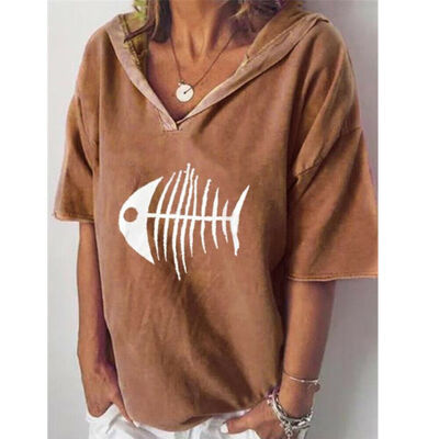 Women Loose Short Sleeve Hooded Casual Blouse Shirt Tops Fashion Summer T-shirt
Women Loose Short Sleeve Hooded Casual Blouse Shirt Tops Fashion Summer T-shirt