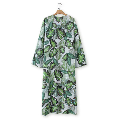 Women Kimono Leaves Floral Print Open Front Long Sleeve Maxi Gown Oversize Tropical Bikini Cover Up
Women Kimono Leaves Floral Print Open Front Long Sleeve Maxi Gown Oversize Tropical Bikini Cover Up