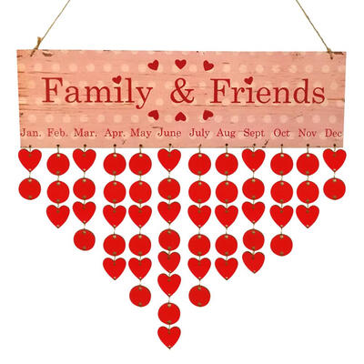 Wooden Birthday Reminder Board Family Date Planner Sign Hanging Calendar