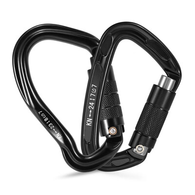 23KN Twist Gate Carabiner 24KN Auto Locking Carabiner Screw Gate D Shape Buckle Pack Rappelling Hammock Locking Clip D-ring
23KN Twist Gate Carabiner 24KN Auto Locking Carabiner Screw Gate D Shape Buckle Pack Rappelling Hammock Locking Clip D-ring