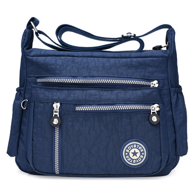 Large canvas bag women slung backpack waterproof nylon Oxford cloth bag middle-aged mother bag leisure