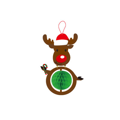 〖Follure〗Christmas Santa Hanging Flag Deer Reindeer Santa Elk Banner Pull Flag Decor