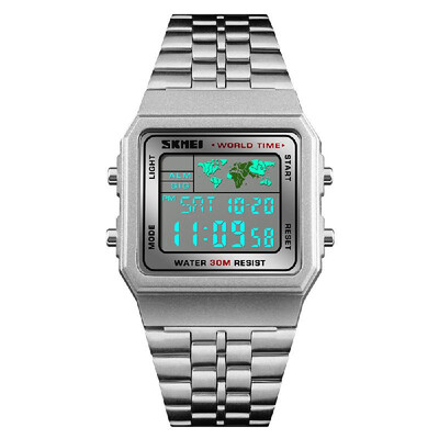 LED Digital Sports Mens Watch Count Down World Time Stainless Steel Waterproof Square Wrist Watches Multifunction Fashion Wristwa
LED Digital Sports Mens Watch Count Down World Time Stainless Steel Waterproof Square Wrist Watches Multifunction Fashion Wristwa