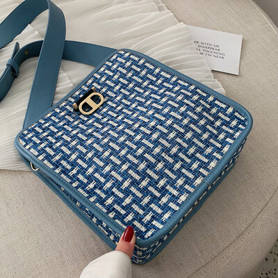 Popular bag 2019 new wide shoulder strap Joker shoulder bag fashion casual wool slung bucket bag