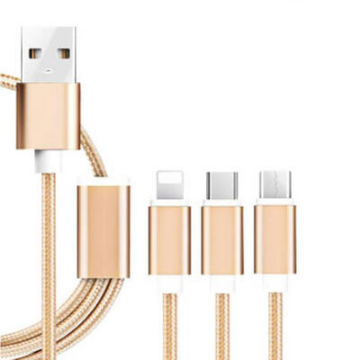 Universal 3-in-1 Braided Cable USB To Lightning Type-C Micro USB Charging Cable Line For IPhone Type-C Android Phones-12m
Universal 3-in-1 Braided Cable USB To Lightning Type-C Micro USB Charging Cable Line For IPhone Type-C Android Phones-12m