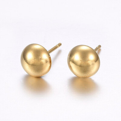 304 Stainless Steel Stud Earrings Half Round Golden 125x3x2mm Pin 08mm 
304 Stainless Steel Stud Earrings Half Round Golden 125x3x2mm Pin 08mm