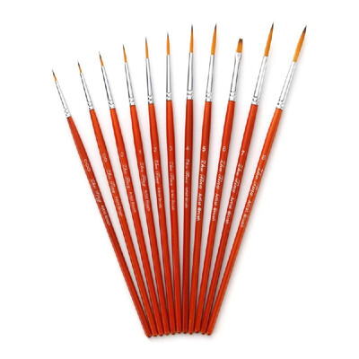 11pcs Draw Paint Brushes Kit Set Artist Paintbrush Nylon Hair Pointed Round Pen Detail Paint Brush for Artist Acrylic Aquarelle Wa