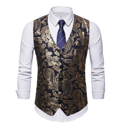 Toponeto Mens Fashion Business Casual Gold Stamping Flower Printing Waistcoat Tops Vest
Toponeto Mens Fashion Business Casual Gold Stamping Flower Printing Waistcoat Tops Vest