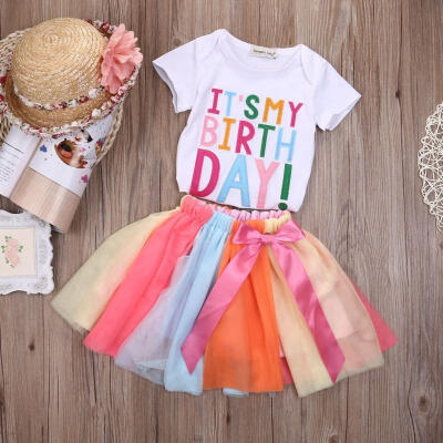 Toddler Kids Baby Girls Outfits Clothes T-shirt TopsRainbow DressSkirt Clothes Set Outfits 2Pcs
Toddler Kids Baby Girls Outfits Clothes T-shirt TopsRainbow DressSkirt Clothes Set Outfits 2Pcs