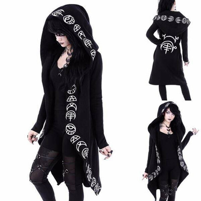 Roseonmyhand Women Long Sleeve Punk Moon Print Hooded Black Cardigan Jacket Coat Plus Size
Roseonmyhand Women Long Sleeve Punk Moon Print Hooded Black Cardigan Jacket Coat Plus Size