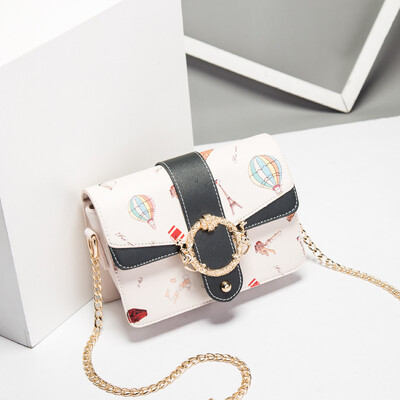 Summer Chain Little Girl Up-trend Korean Edition Single Shoulder Inclined Bag ins Over-fire Fashion Baitao Inclined Span