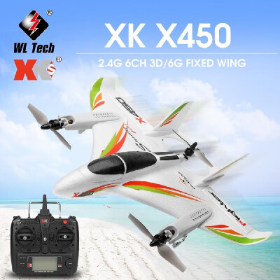 WLtoys XK X450 RC Airplane Brushless 24G 6CH 3D6G RC Helicopters Vertical Takeoff LED RC Glider Fixed Wing Aircraft RTF
WLtoys XK X450 RC Airplane Brushless 24G 6CH 3D6G RC Helicopters Vertical Takeoff LED RC Glider Fixed Wing Aircraft RTF