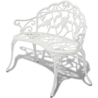 Garden Bench 394 Cast Aluminium White