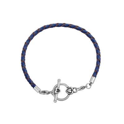 Braided Leather Cord Bracelet Makings with 316 Stainless Steel Toggle Clasps Blue 190x3mm
Braided Leather Cord Bracelet Makings with 316 Stainless Steel Toggle Clasps Blue 190x3mm
