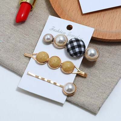 Pearl Hair Clip Plaid Button Word Clip Side Clip Three Piece Set Candy Color Pearl Hair Clip Hairpin Headdress Accessories
Pearl Hair Clip Plaid Button Word Clip Side Clip Three Piece Set Candy Color Pearl Hair Clip Hairpin Headdress Accessories