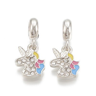 Alloy European Dangle Beads with Rhinestone&Enamel Large Hole Pendants Unicorn Platinum Crystal 245mm
Alloy European Dangle Beads with Rhinestone&Enamel Large Hole Pendants Unicorn Platinum Crystal 245mm