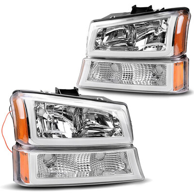 FOR 2003-2006 CHEVY SILVERADO CHROME HOUSING AMBER HEADLIGHTLAMP WLED DRL
FOR 2003-2006 CHEVY SILVERADO CHROME HOUSING AMBER HEADLIGHTLAMP WLED DRL