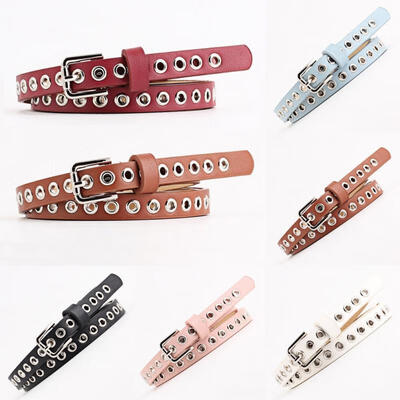 Ladies Women Pu Leather Belt with Rivet Studded Single Grommet Holes Waist Chain
Ladies Women Pu Leather Belt with Rivet Studded Single Grommet Holes Waist Chain