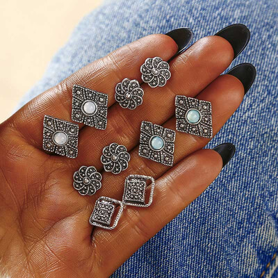 F1 Vintage Retro Crystal Earrings For Women Boucle Doreille Jewelry Bohemian Stud Earring Set Green Droplets Brincos 5Pairs
F1 Vintage Retro Crystal Earrings For Women Boucle Doreille Jewelry Bohemian Stud Earring Set Green Droplets Brincos 5Pairs