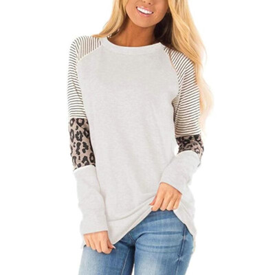 Fashion Women Autumn Splicing Longline T-Shirt Striped Leopard Print O Neck Long Sleeve Casual Top
Fashion Women Autumn Splicing Longline T-Shirt Striped Leopard Print O Neck Long Sleeve Casual Top