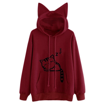New Winter Fashion Women Cat Ear Hooded Sleep Cat Printed Long Sleeve Pullovers Female Fashion Sweatershirt Women
New Winter Fashion Women Cat Ear Hooded Sleep Cat Printed Long Sleeve Pullovers Female Fashion Sweatershirt Women