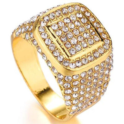 Iced Out Square Crystal Ring Gold Color Stainless Steel Wedding Rings For Men Jewelry
Iced Out Square Crystal Ring Gold Color Stainless Steel Wedding Rings For Men Jewelry