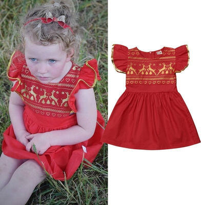 Toddler Baby Girls Christmas Party Dress Ruffle Sleeve Ball Gown Pleated Red Dresses
Toddler Baby Girls Christmas Party Dress Ruffle Sleeve Ball Gown Pleated Red Dresses