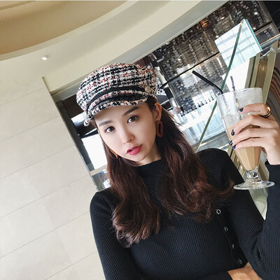 Fallwinter new ladies hats fashion Plaid flat-topped navy hats street tide hats Korean berets factory wholesale
Fallwinter new ladies hats fashion Plaid flat-topped navy hats street tide hats Korean berets factory wholesale