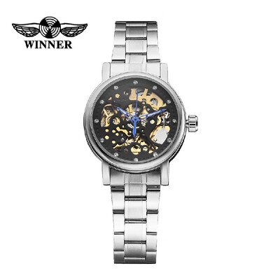 WINNER Elegant See-through Skeleton Self-winding Mechanical Watch Rhinestone Embedded Hollowed-out Business Wristwatch for Women O
WINNER Elegant See-through Skeleton Self-winding Mechanical Watch Rhinestone Embedded Hollowed-out Business Wristwatch for Women O