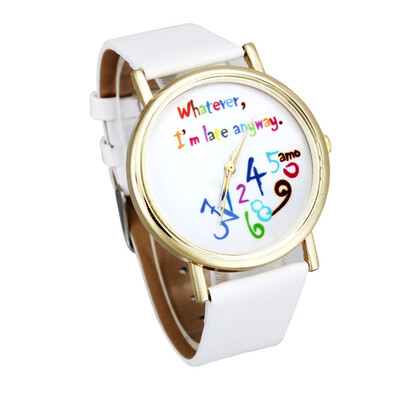 Wristwatches relogio feminino de grife Fashion Wathever I am Late Anyway Letter Hot Women Leather Watch Watches Drop Ship &Ff
Wristwatches relogio feminino de grife Fashion Wathever I am Late Anyway Letter Hot Women Leather Watch Watches Drop Ship &Ff