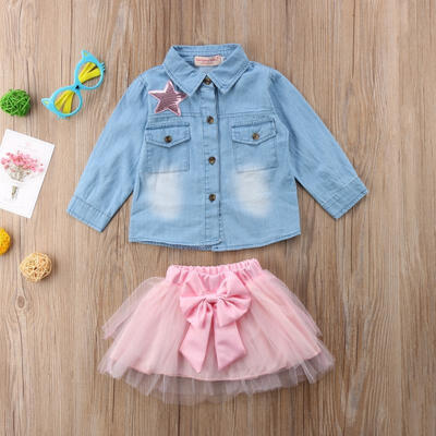 Kids Baby Girls Denim Long Sleeve Top Shirt Outfit Set Clothes Lace Skirt Dress
Kids Baby Girls Denim Long Sleeve Top Shirt Outfit Set Clothes Lace Skirt Dress