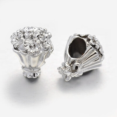 Unfading Alloy European Beads Large Hole Flower Bouquet Beads Silver 13x11mm Hole 45mm
Unfading Alloy European Beads Large Hole Flower Bouquet Beads Silver 13x11mm Hole 45mm