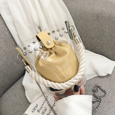 Summer new transparent bag handbag 2019 new fashion Korean handbag shoulder slung chain bucket bag
Summer new transparent bag handbag 2019 new fashion Korean handbag shoulder slung chain bucket bag