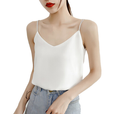 Summer Casual Sleeveless Shirt Solid Color Loose Crop Tops Sweet Basic Chiffon V-Neck Camisole
Summer Casual Sleeveless Shirt Solid Color Loose Crop Tops Sweet Basic Chiffon V-Neck Camisole