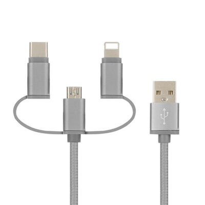 Durable Nylon Braided USB To USB 31 Type-C Lightning Micro USB 3-in-1 Charging Data Cable For LETV Xiaomi Phones 
Durable Nylon Braided USB To USB 31 Type-C Lightning Micro USB 3-in-1 Charging Data Cable For LETV Xiaomi Phones