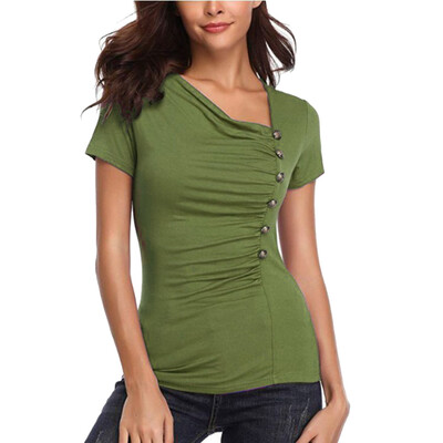 Nomeni Fashion Womens Casual Skew Neck Button Short Sleeve Blouse Tops Solid T-Shirt
Nomeni Fashion Womens Casual Skew Neck Button Short Sleeve Blouse Tops Solid T-Shirt