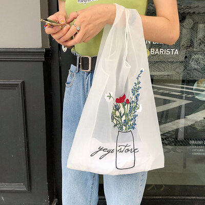 New Solid Color Totes Light Mesh Handbag Rose Embroidery Portable Shopping Bag Elegant Girl Tote Bag
New Solid Color Totes Light Mesh Handbag Rose Embroidery Portable Shopping Bag Elegant Girl Tote Bag