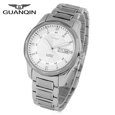 GUANQIN GJ16013 Men Automatic Mechanical Watch Dual Calendar 10ATM Wristwatch
