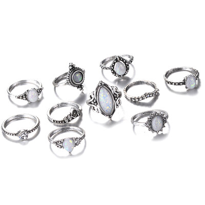 New Design Vintage Opal Knuckle Rings Set For Women Boho Geometric Pattern Flower Rings Party Bohemian Jewelry
New Design Vintage Opal Knuckle Rings Set For Women Boho Geometric Pattern Flower Rings Party Bohemian Jewelry