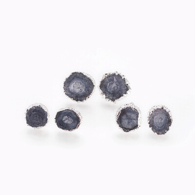 Natural Dyed Quartz Stud Earrings with Stainless Steel Findings Flat Round Silver Black 1422x1422x56mm Pin 07mm
Natural Dyed Quartz Stud Earrings with Stainless Steel Findings Flat Round Silver Black 1422x1422x56mm Pin 07mm
