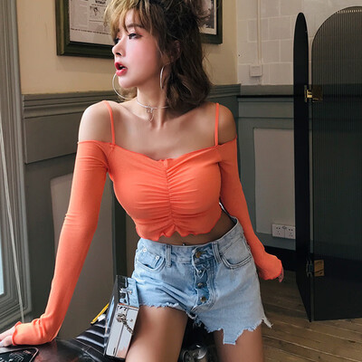 Womens Basic Tee Sexy Off Shoulder Slash Neck T-Shirt Long Sleeve Spaghetti Strap Crop Top Tee Casual Clubwear
Womens Basic Tee Sexy Off Shoulder Slash Neck T-Shirt Long Sleeve Spaghetti Strap Crop Top Tee Casual Clubwear