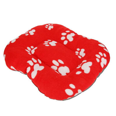 Autumn Winter Warm Coral Velvet Pet Mat Nest Paw Print Pad Dog Kennel Bed