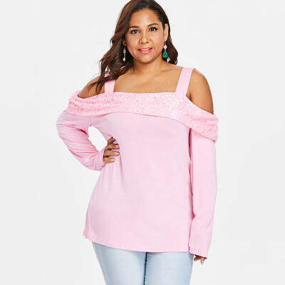 PREISEI Spring Autumn Women Sexy Cotton Solid Lace Slash Neck Long Sleeve Plus Size T Shirt Ladies Tops DJDM009
PREISEI Spring Autumn Women Sexy Cotton Solid Lace Slash Neck Long Sleeve Plus Size T Shirt Ladies Tops DJDM009