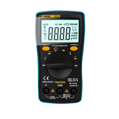 Portable 6000 Counting Digital Multimeter ACDC Current Resistance Frequency Temperature Tester
Portable 6000 Counting Digital Multimeter ACDC Current Resistance Frequency Temperature Tester